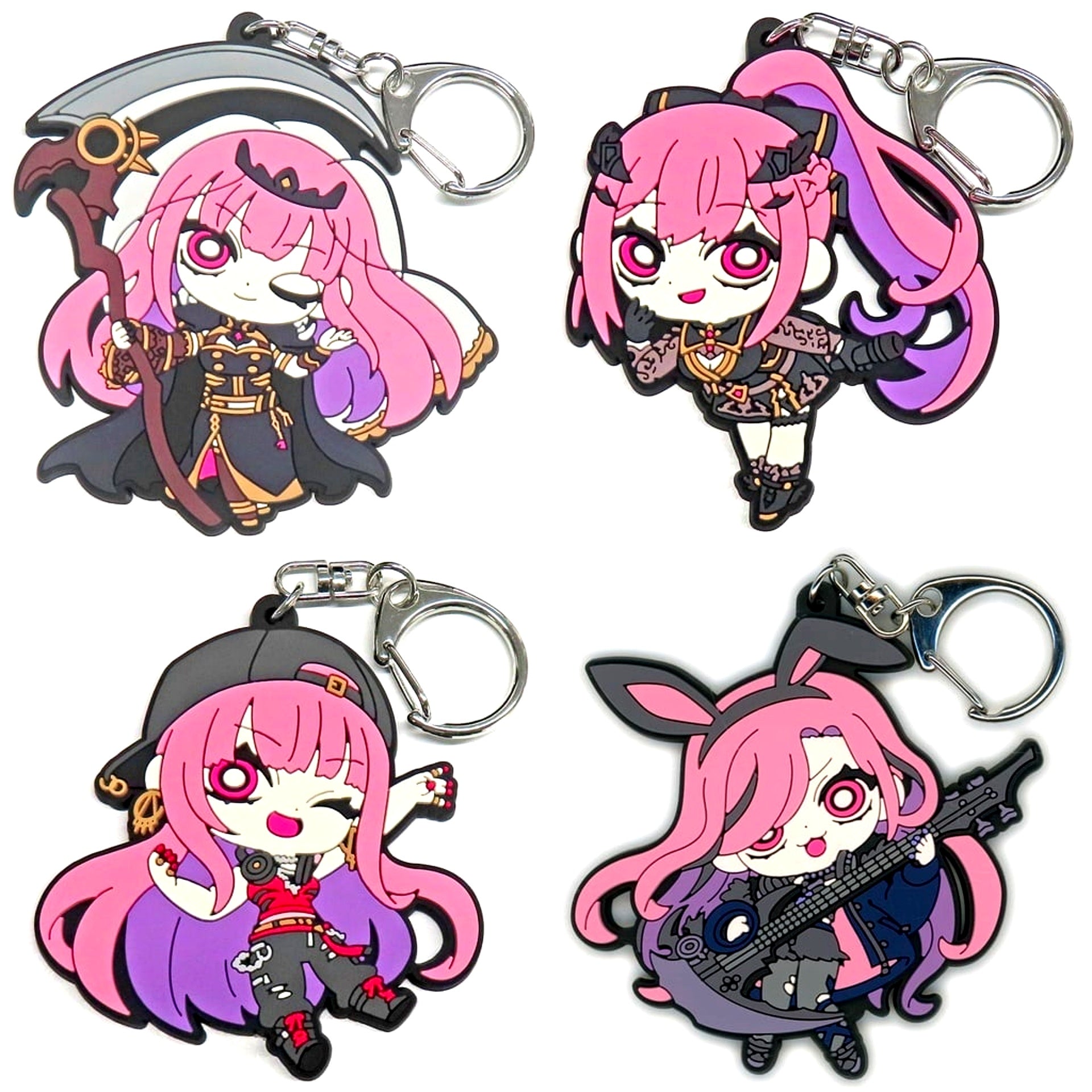 Set of 4 Mori Calliope Virtual YouTuber hololive English Birthday Celebration 2025 Lucky Dead Beat's Random Rubber Strap [USED]