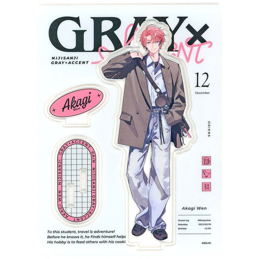 Akagi Wen Virtual YouTuber Nijisanji Acrylic Stand GRAY x ACCENT [USED]