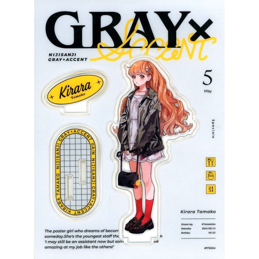 Kirara Tamako Virtual YouTuber Nijisanji Acrylic Stand GRAY x ACCENT [USED]