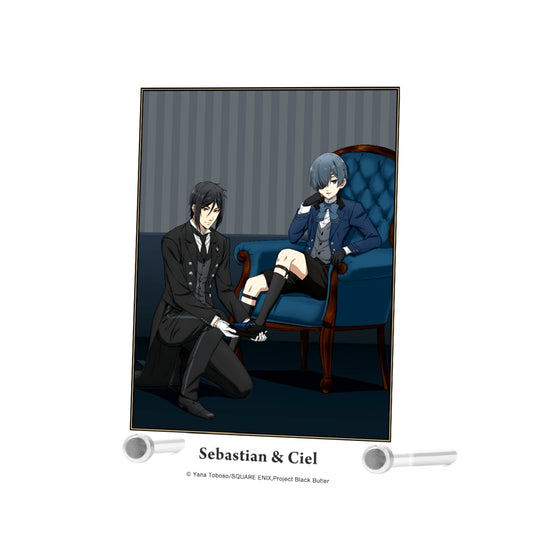 Sebastian & Ciel Illustration A6 Acrylic Panel TV Anime Black Butler Public School Arc [USED]