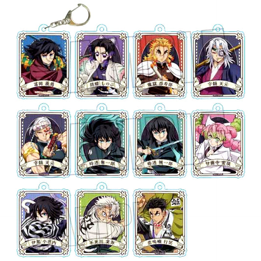 Set of 11 Demon Slayer: Kimetsu no Yaiba Trading Acrylic Keychain Part 2 Infinity Castle Arc Ver. [USED]