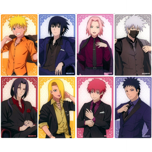 Set of 8 Naruto Shippuden Dress Up Ver. TSUTAYA POP UP SHOP Trading Acrylic Plate [USED]