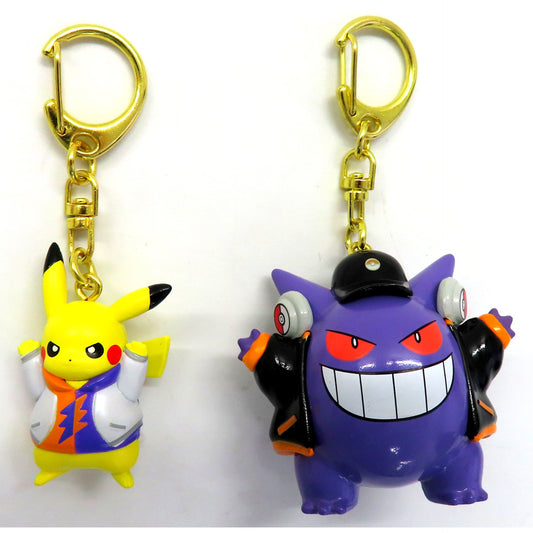 DJ Pikachu & DJ Gengar Pokemon Jumpin' Halloween Party Keychain Set Universal Studios Japan Ltd [USED]