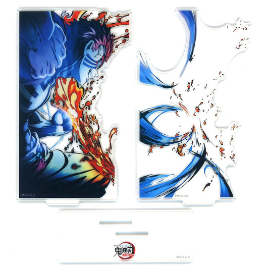 Akaza Demon Slayer: Kimetsu no Yaiba the Movie: Mugen Train Webshop Kuji Layered Acrylic Stand 5th Anniversary Kyojuro vs Akaza Prize B [USED]
