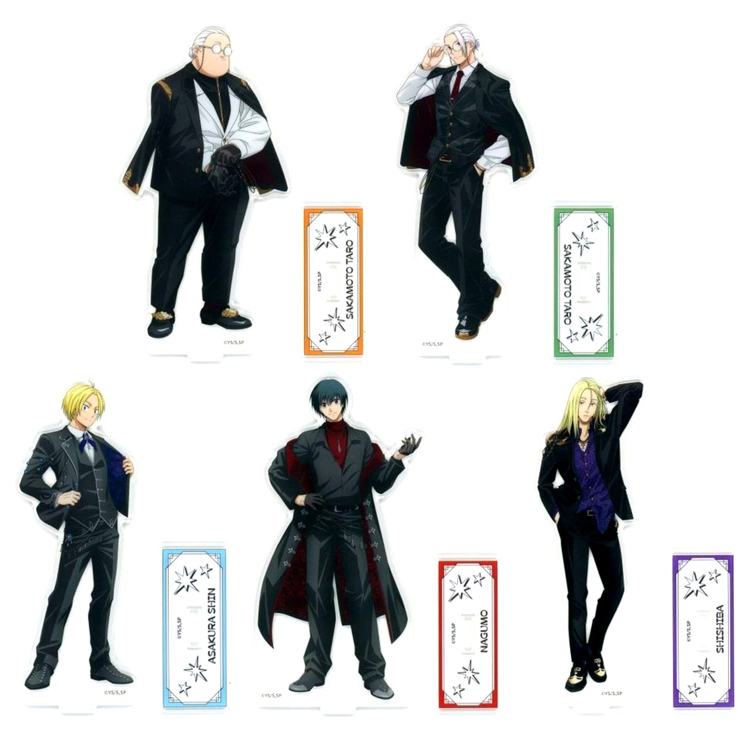 Set of 5 Sakamoto Days Acrylic Stand Charafuku Kuji Prize D [USED]