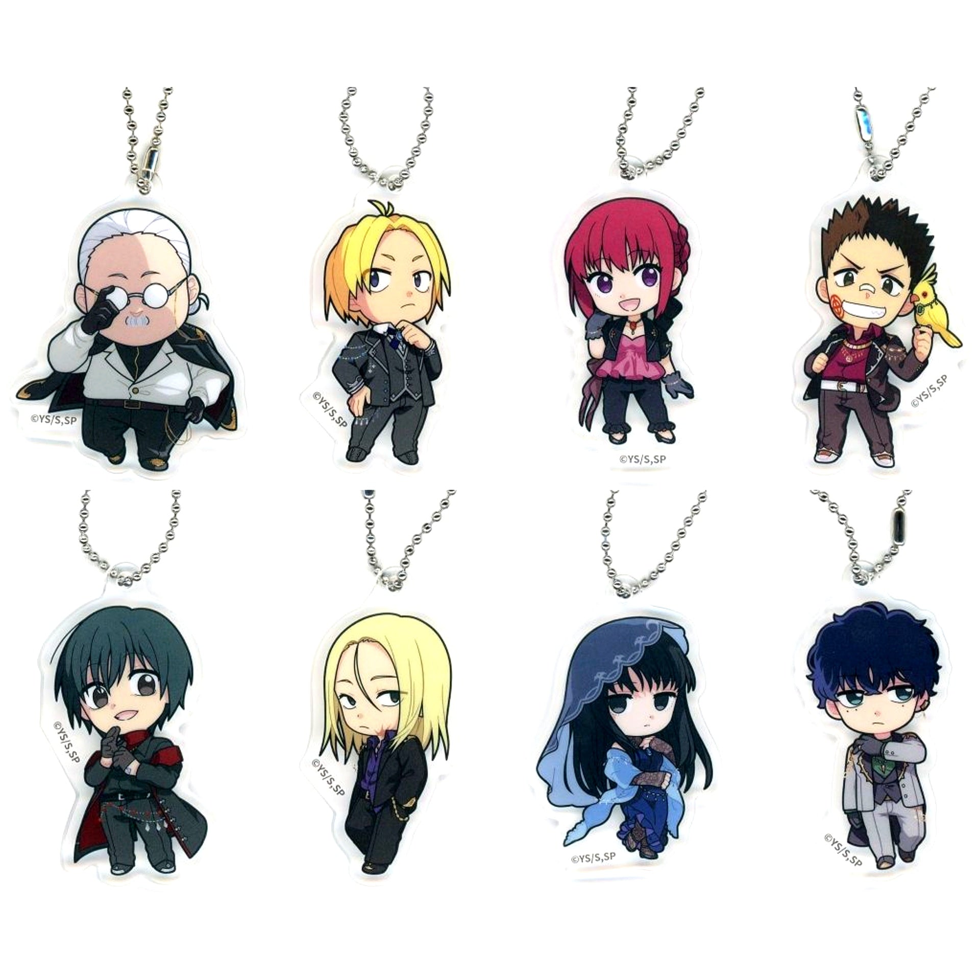 Set of 8 Group SAKAMOTO DAYS Acrylic Keychain Charafuku Kuji Prize E [USED]