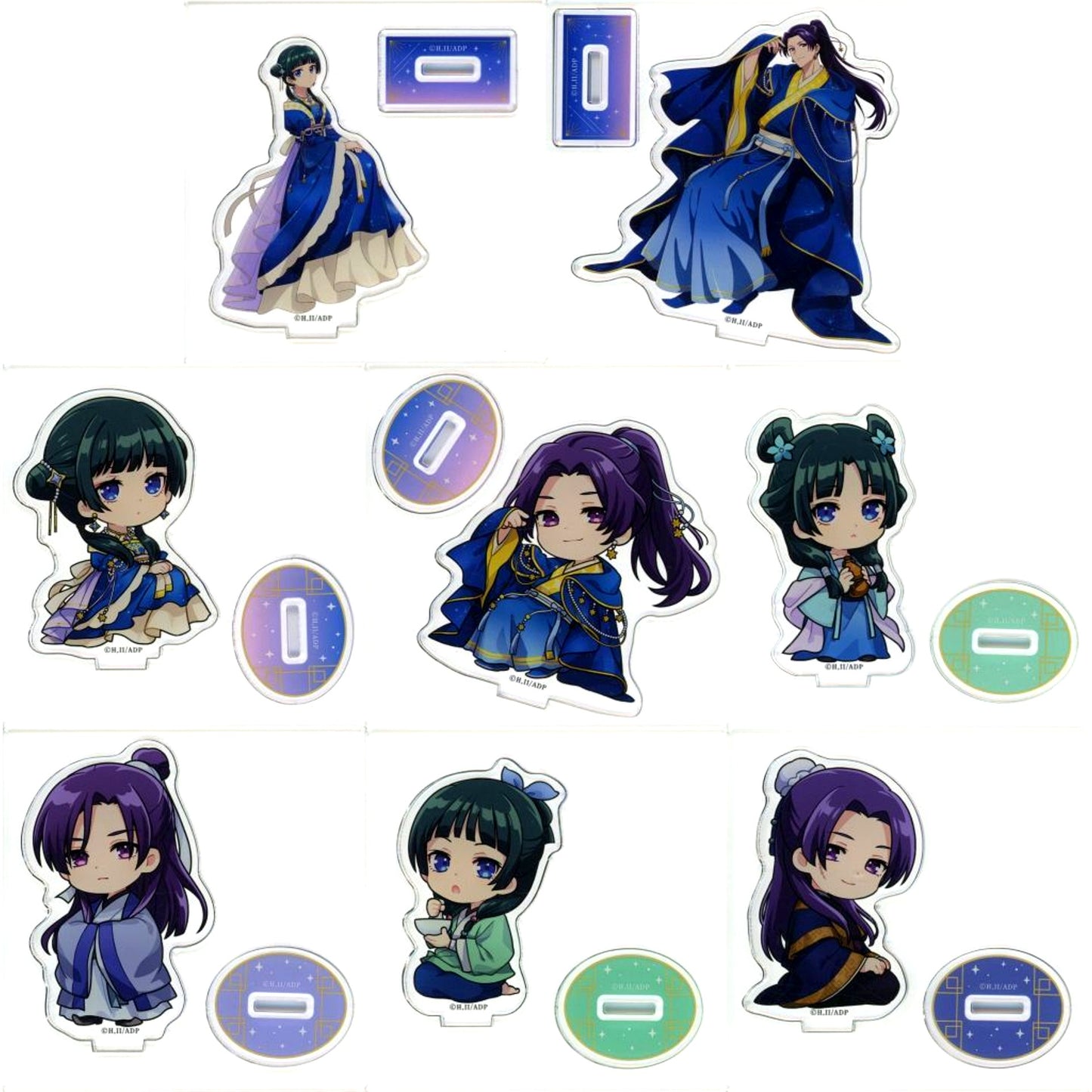 Set of 8 The Apothecary Diaries Trading Mini Acrylic Stand POP UP SHOP Starry Sky Ver. in Marui [USED]