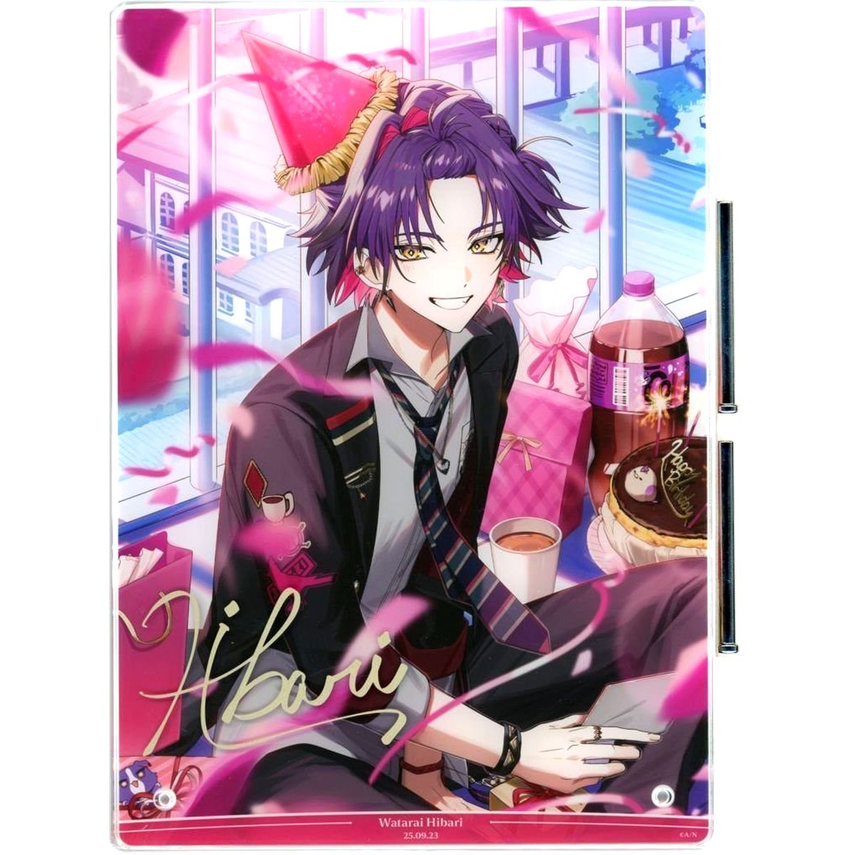 Watarai Hibari B5 Acrylic Panel with Foil Stamped Facsimile Autograph Virtual YouTuber Nijisanji 2025 Birthday Bundle Bonus [USED]