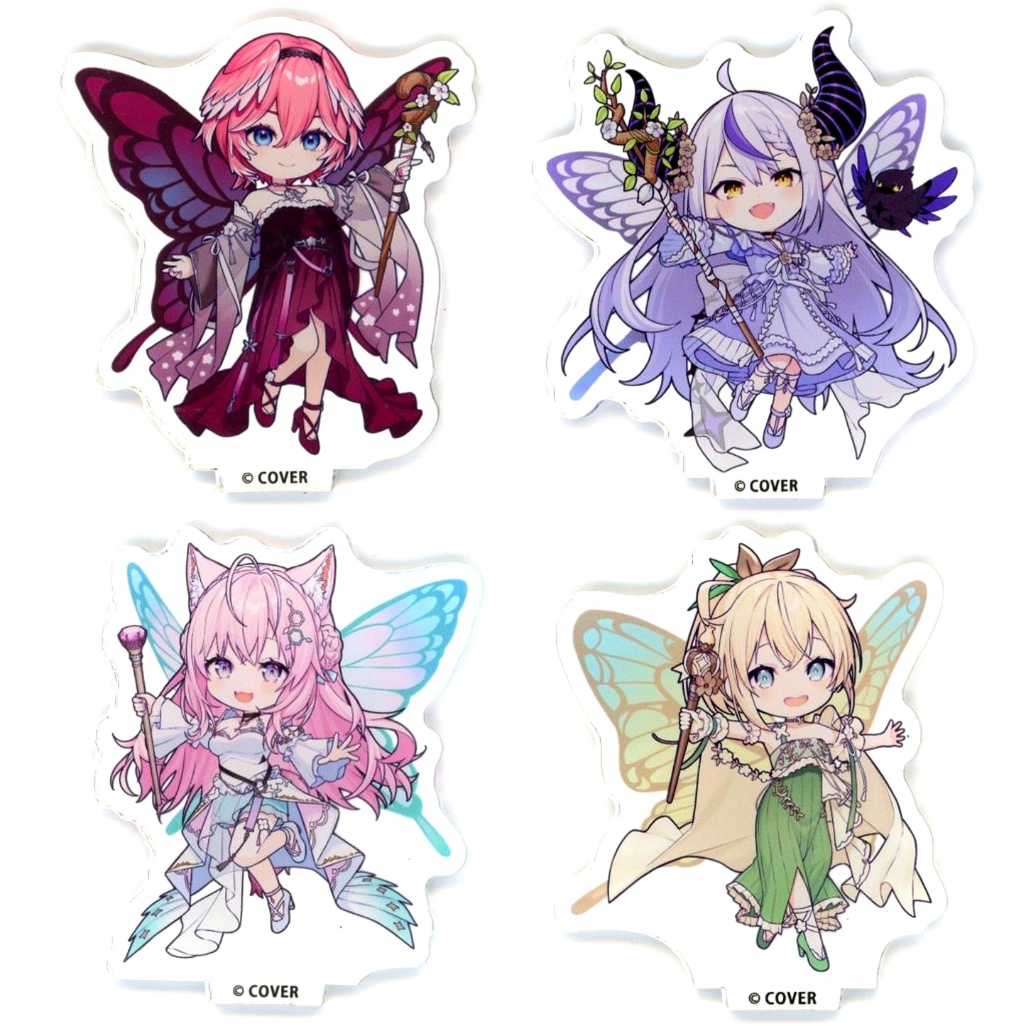 Set of 4 VTuber Hololive Secret Society holoX tower invasion Dye it in holoX color Trading Acrylic Stand Mini Character Ver. [USED]