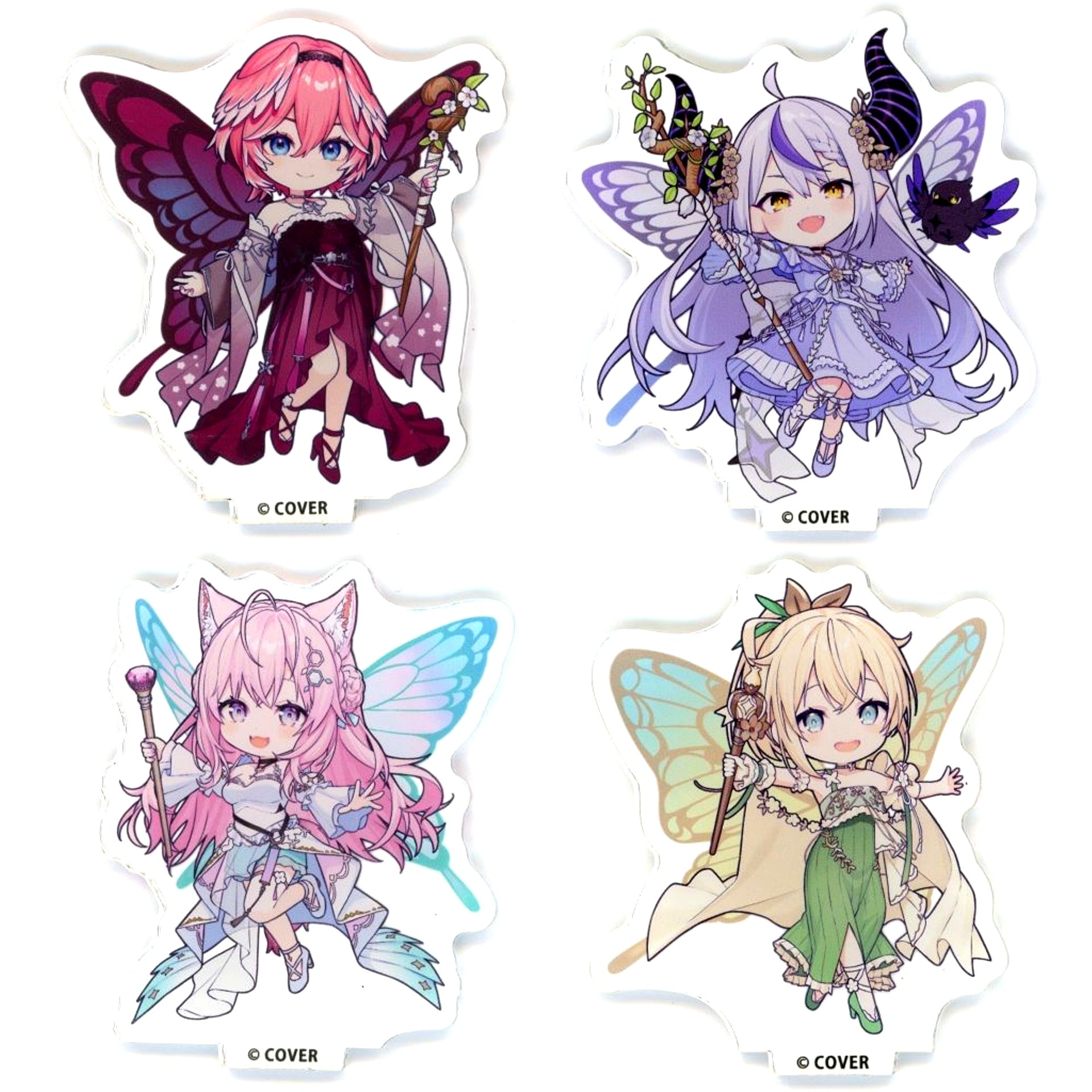 Set of 4 VTuber Hololive Secret Society holoX tower invasion Dye it in holoX color Trading Acrylic Stand Mini Character Ver. [USED]