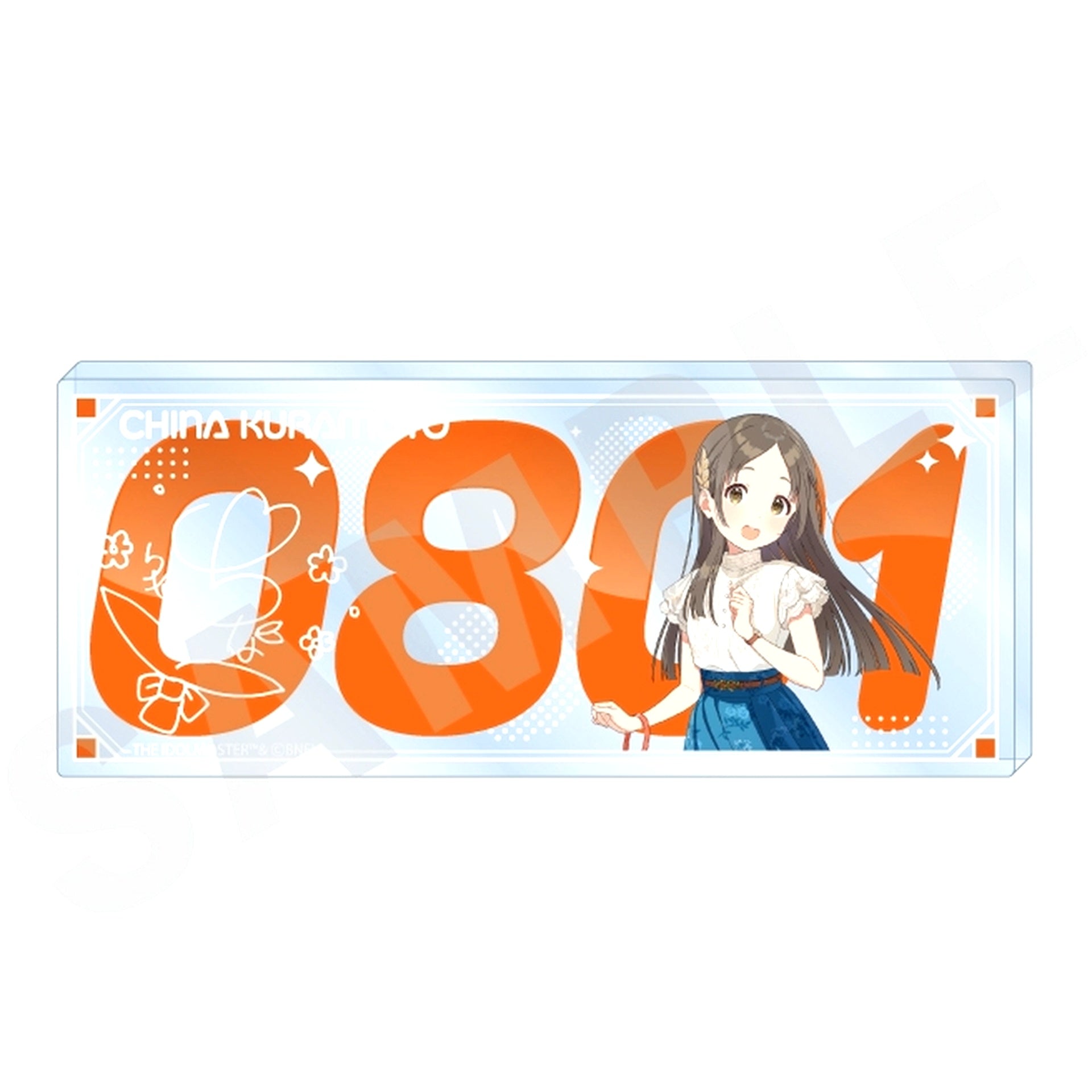 China Kuramoto Gakuen Idolmaster favorite series Number Acrylic Plate [USED]