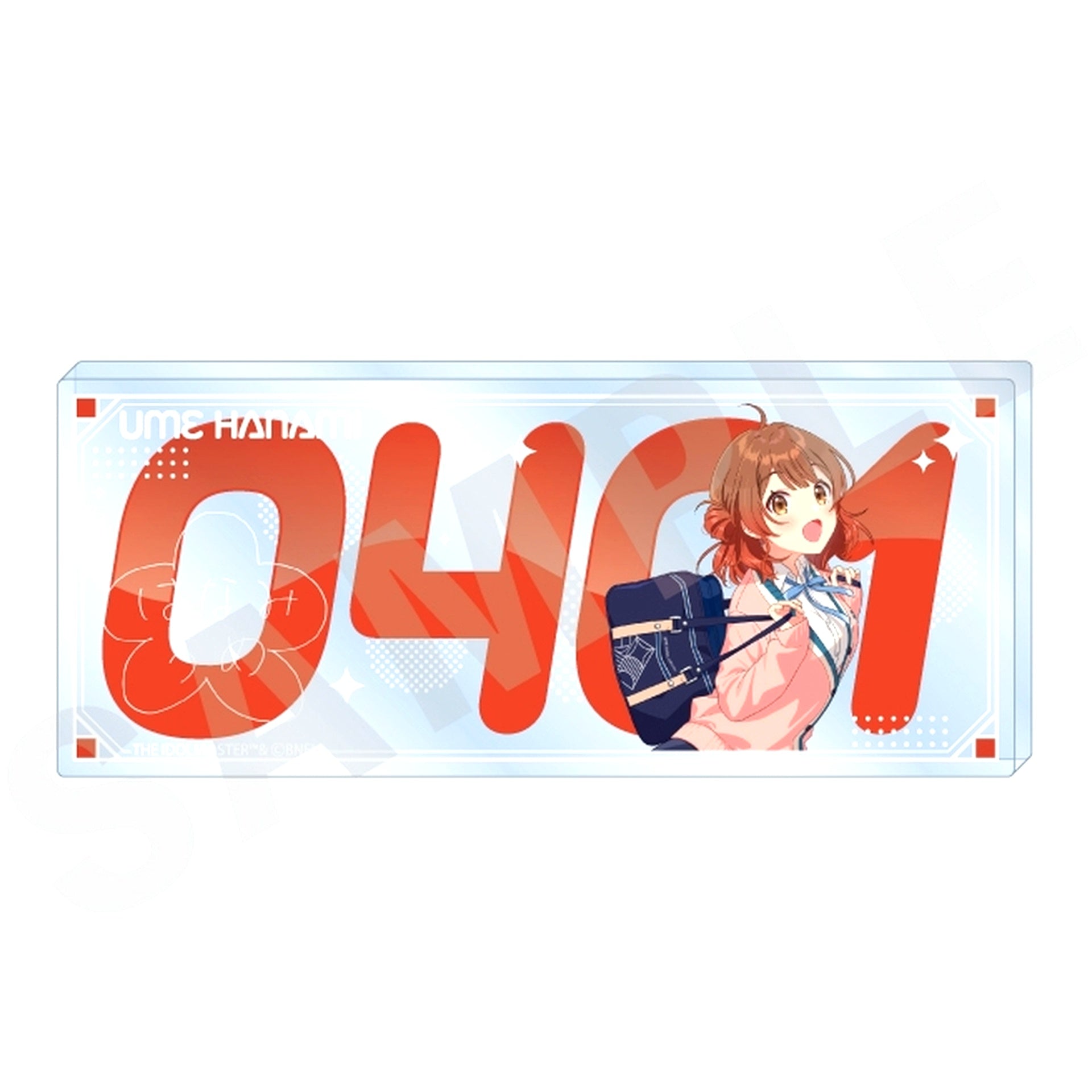 Ume Hanami Gakuen Idolmaster Favorite Series Number Acrylic Plate [USED]
