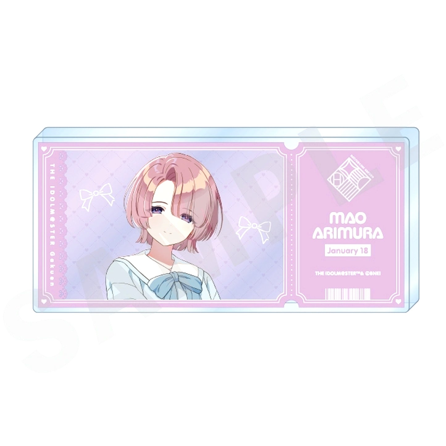 Mao Arimura Gakuen Idolmaster Ticket Style Acrylic Block [USED]