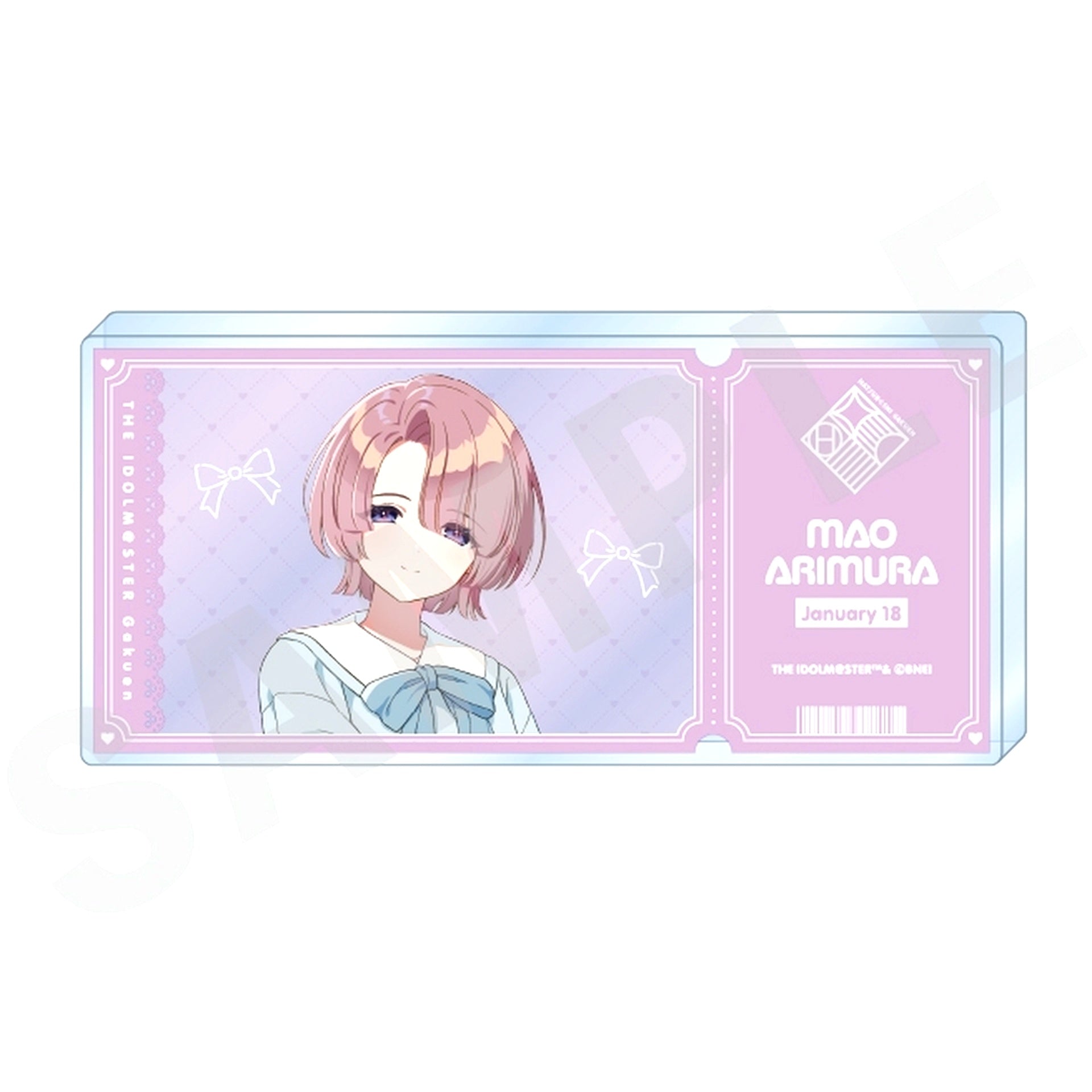 Mao Arimura Gakuen Idolmaster Ticket Style Acrylic Block [USED]