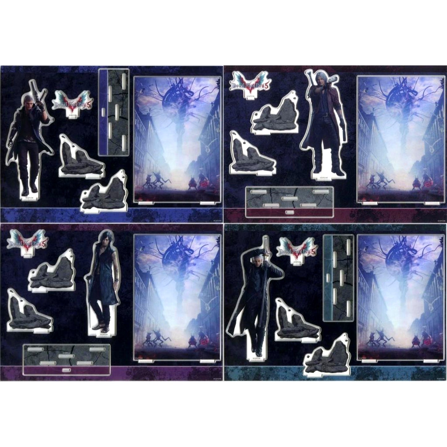 Set of 4 B Prize Acrylic Diorama Capcom Kuji Devil May Cry 5 Kuji [USED]