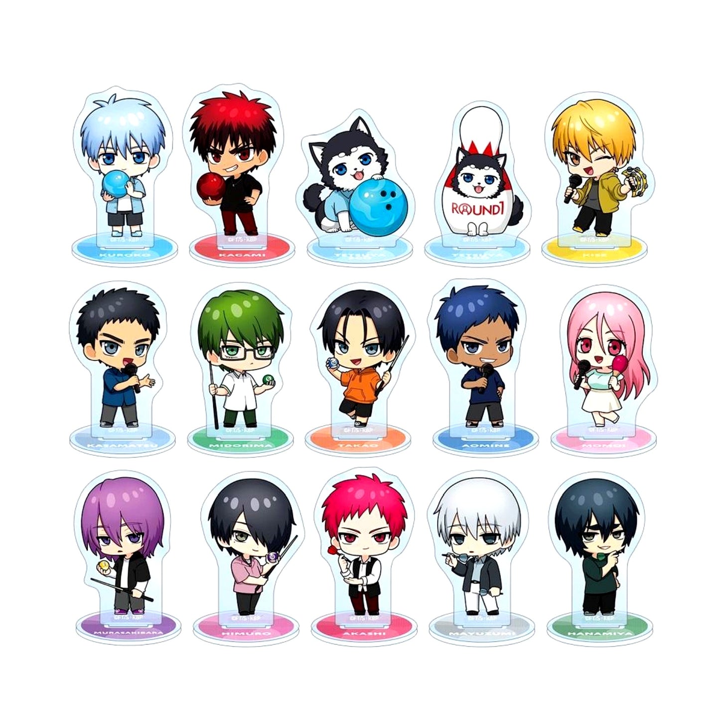 Set of 15 Kuroko's Basketball Trading Chibi Character Acrylic Stand [USED]