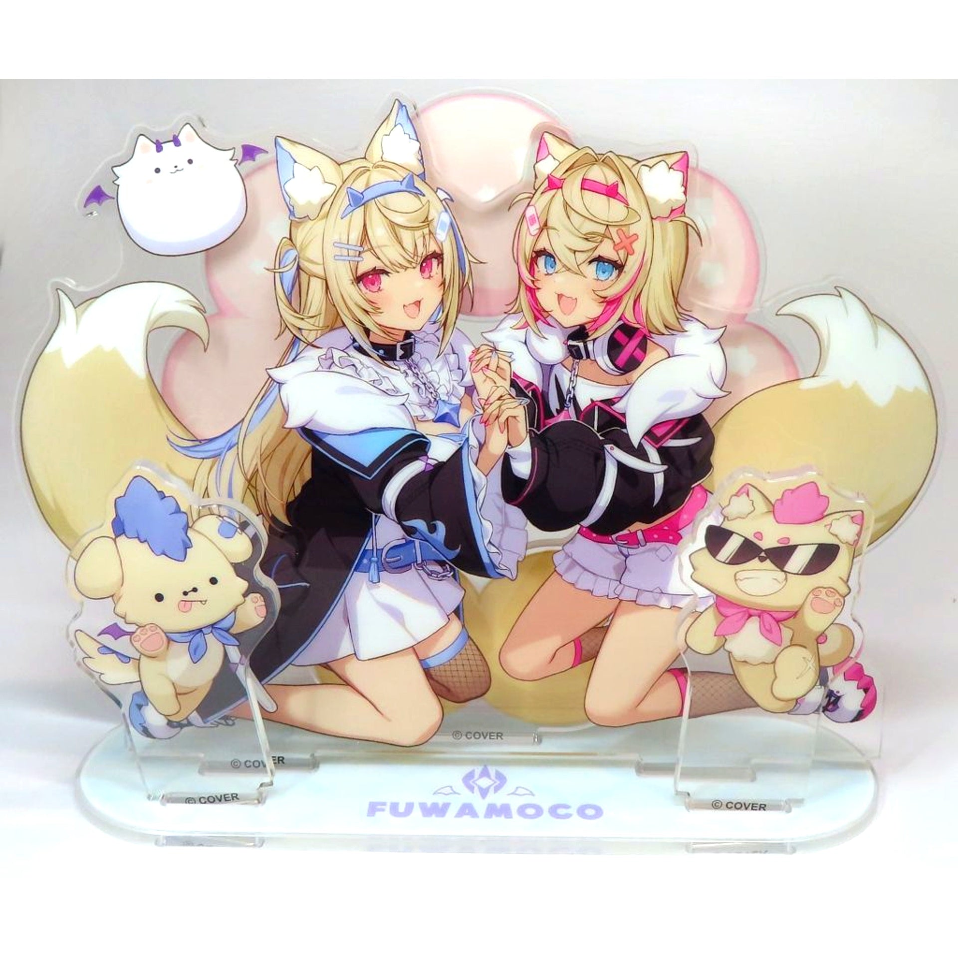 Fuwawa Abyssgard & Mococo Abyssgard FUWAMOCO Dream Come True Acrylic Diorama Stand VTuber Hololive FUWAMOCO 1 Million Subscribers Commemoration [USED]