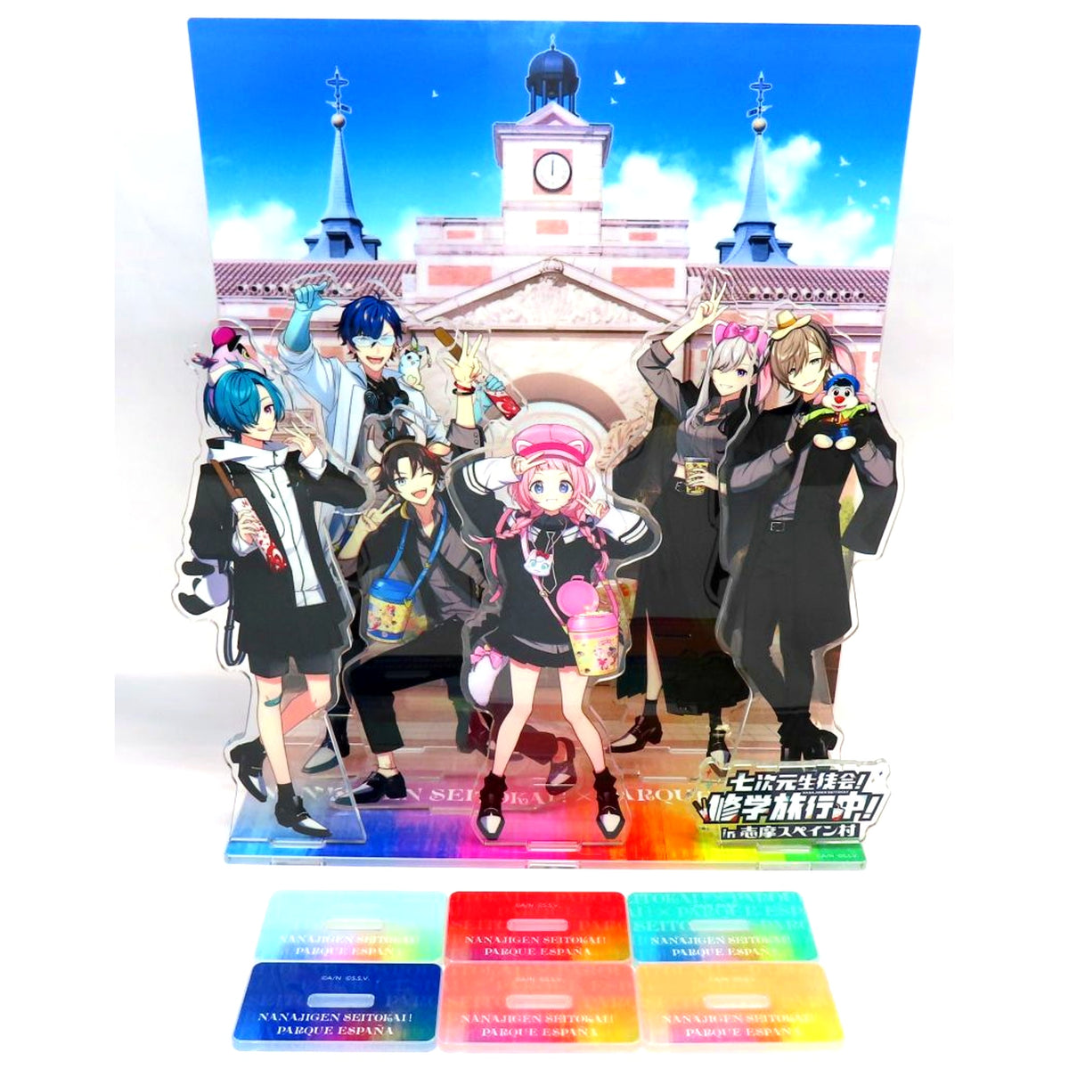 All Characters Everyone Gathered Acrylic Stand Set with Plaza de Cibeles Virtual YouTuber Nijisanji Shichijigen Seitokai! School Trip! in Shima Spain Village [USED]