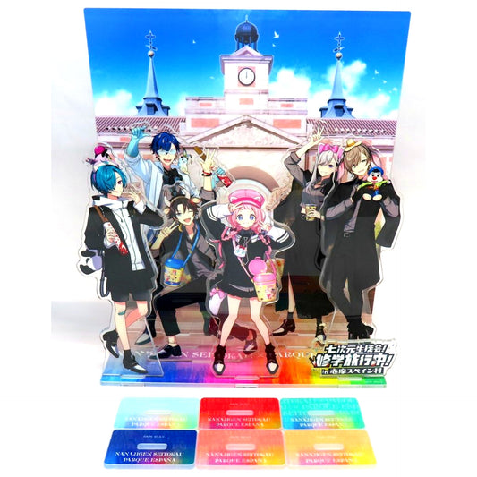All Characters Everyone Gathered Acrylic Stand Set with Plaza de Cibeles Virtual YouTuber Nijisanji Shichijigen Seitokai! School Trip! in Shima Spain Village [USED]