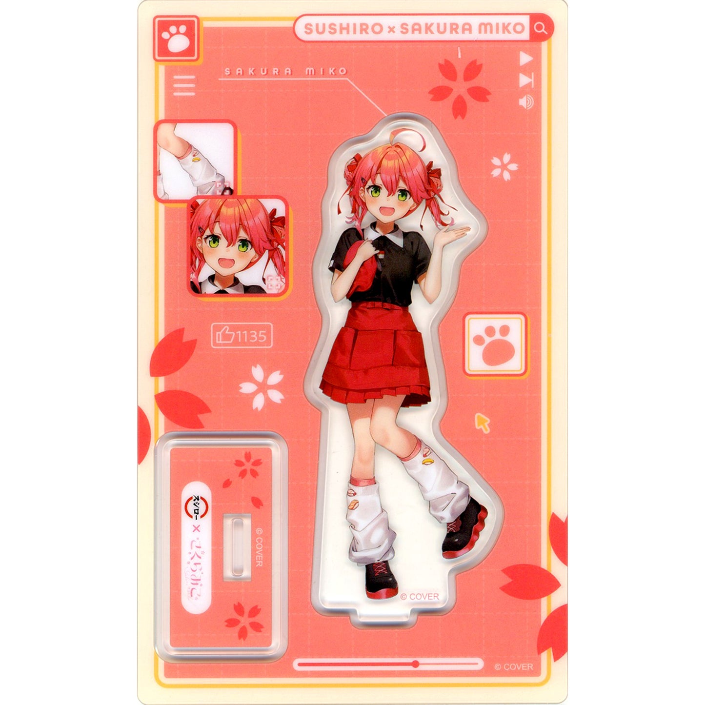 Sakura Miko Clerk Outfit Acrylic Stand Virtual YouTuber Hololive Sakura Miko x Sushiro Soft Drink Order Bonus [USED]