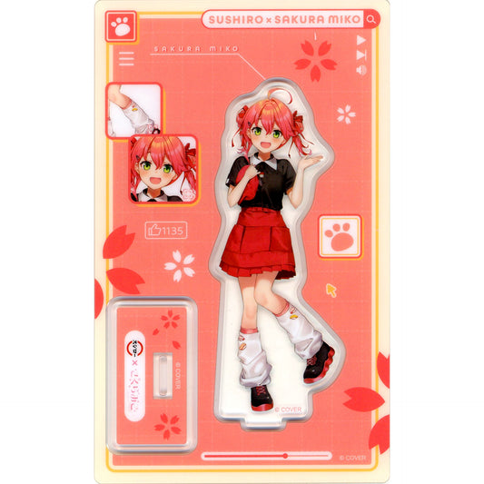 Sakura Miko Clerk Outfit Acrylic Stand Virtual YouTuber Hololive Sakura Miko x Sushiro Soft Drink Order Bonus [USED]