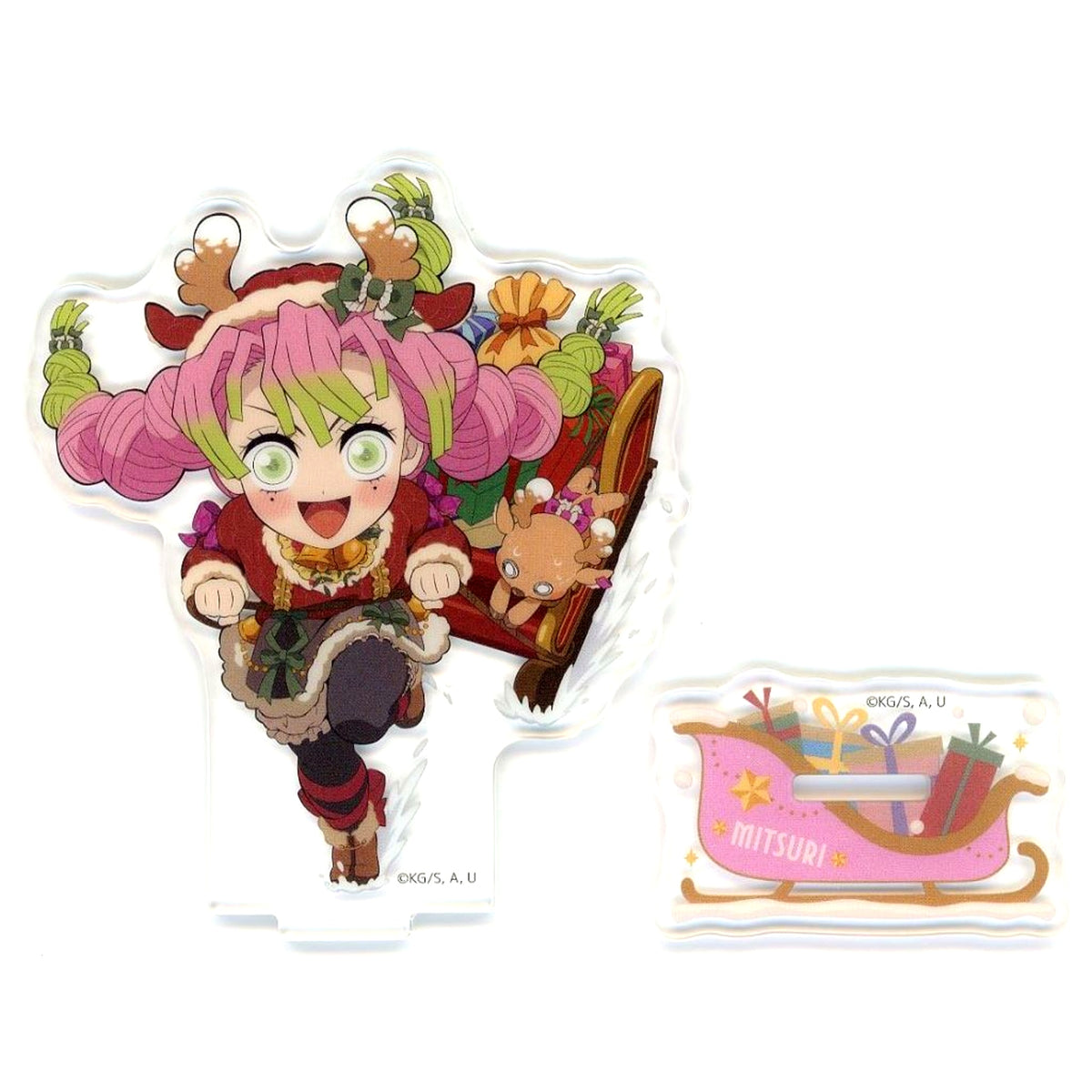 Mitsuri Kanroji Random Acrylic Stand A Demon Slayer: Kimetsu no Yaiba ufotable Cafe x Machi Asobi CAFE Christmas 2025 [USED]