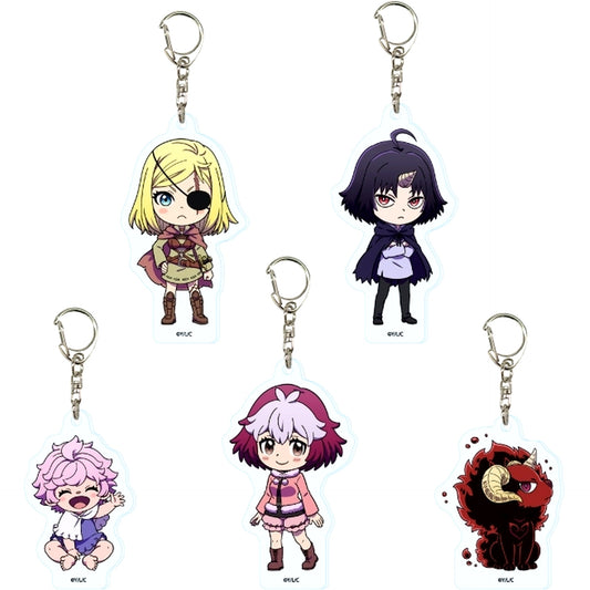 Set of 5 Clevatess The King of Devil Beasts, the Baby and the Brave of Undead Acrylic Keychain 01 Official Illustration [USED]