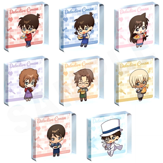 Set of 8 Detective Conan Trading Mini Acrylic Block Mini Character Kitchen Ver. [USED]