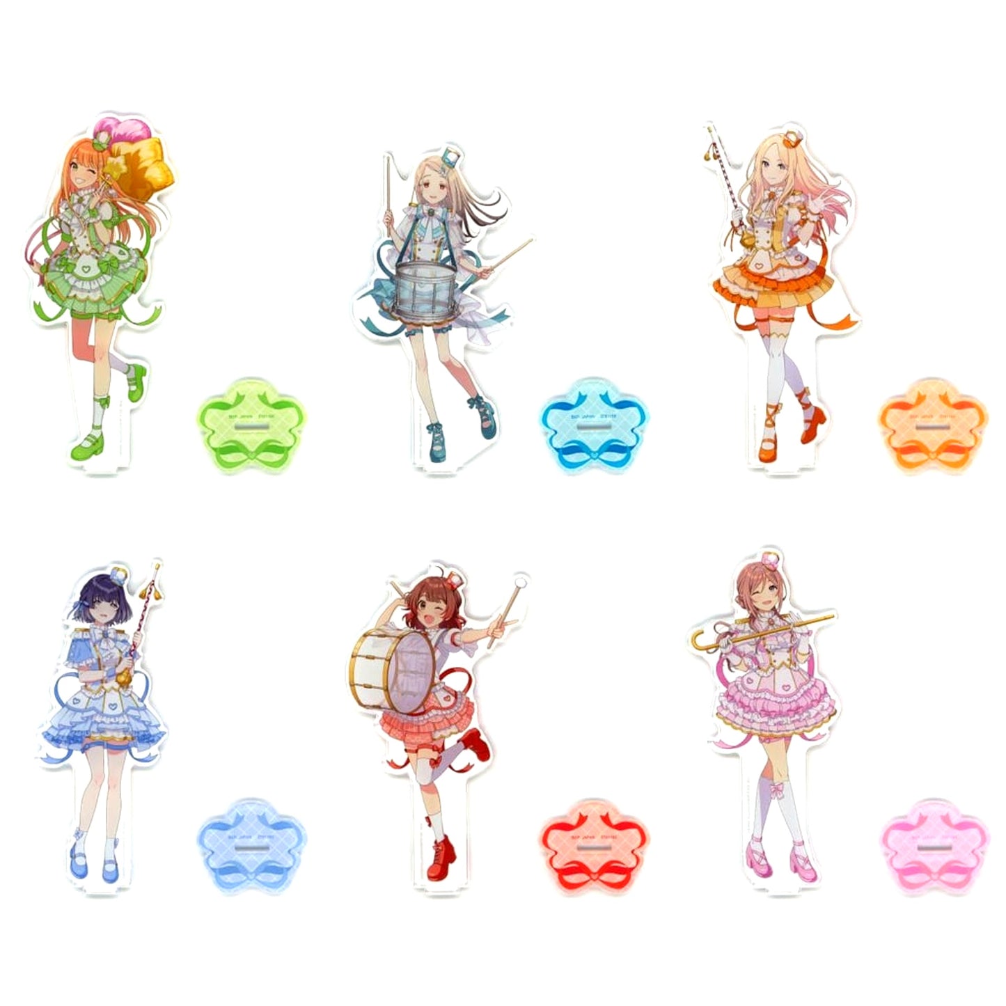Set of 6 BIG Acrylic Plate with Stand Joyful Marching Vol.2 Gakuen Idolmaster [USED]