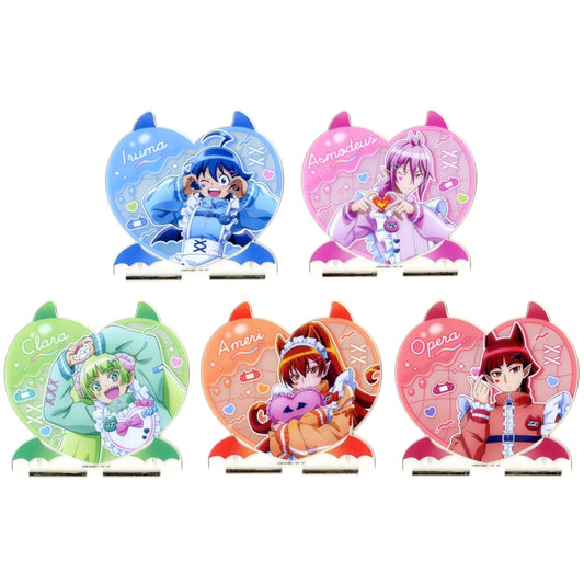 Set of 5 Prize A Heart Acrylic Panel Kamiani Kuji Welcome to Demon School! Iruma-kun Jersey Maid [USED]