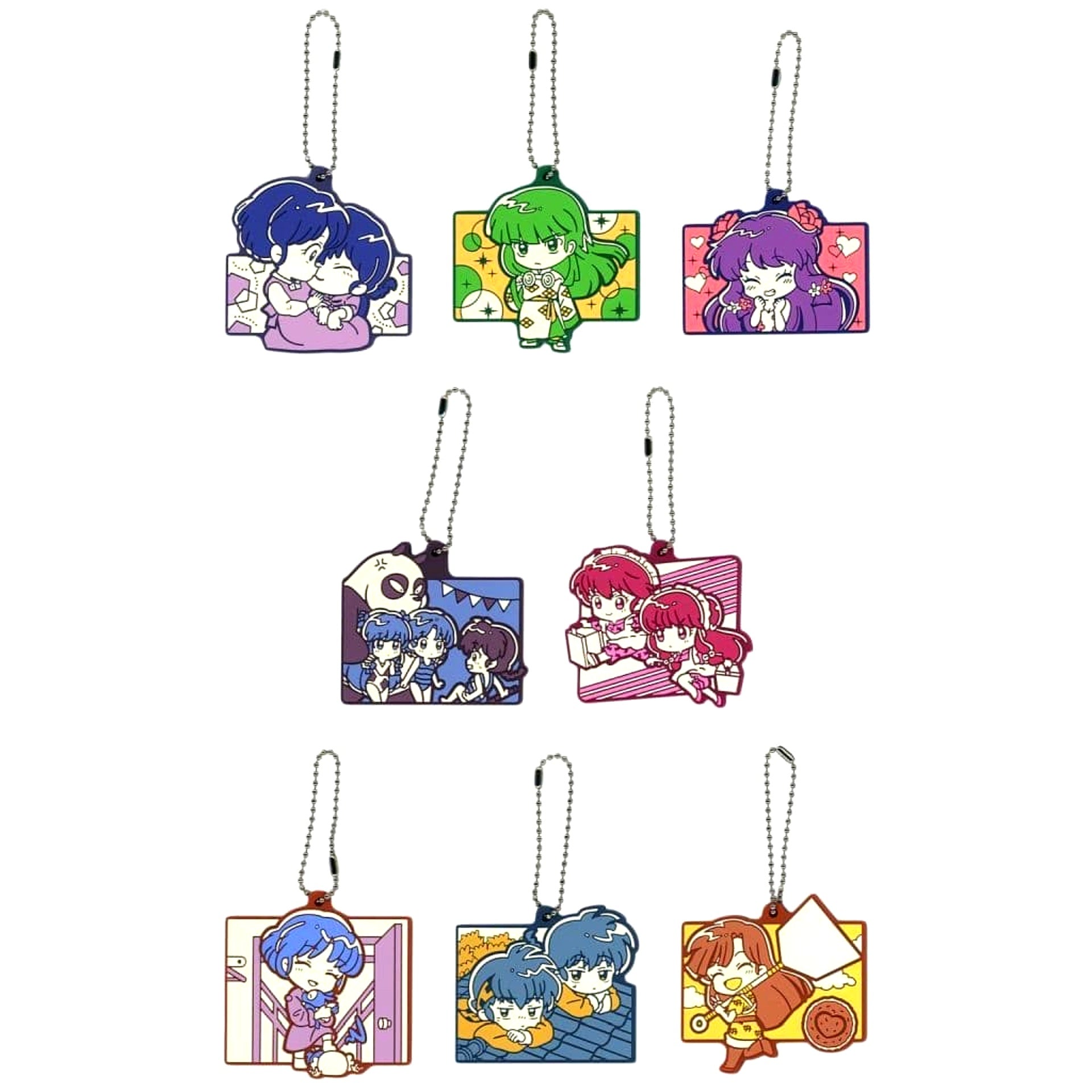 Akane Tendou & Others Ranma 1/2 All 8 Types Set Ichiban Kuji Part 2 Memorial Rubber Charm Prize I [USED]