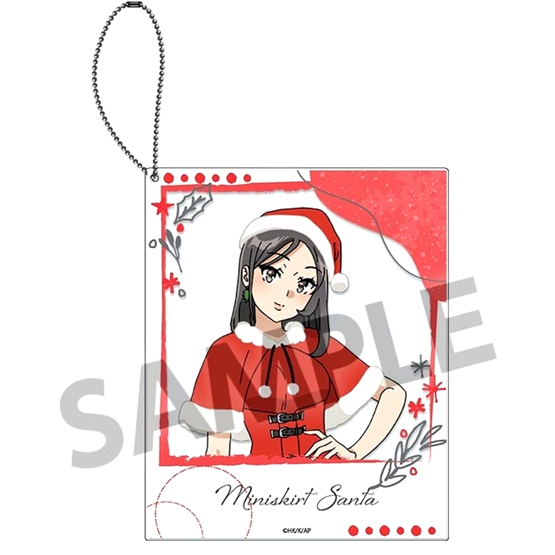 Miniskirt Santa Polaroid-Style Acrylic Keychain Rascal Does Not Dream of Santa Claus [USED]