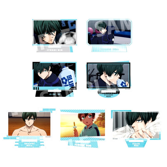 Set of 7 Rin Itoshi Blue Lock Dakesta Only Trading Acrylic Stand [USED]