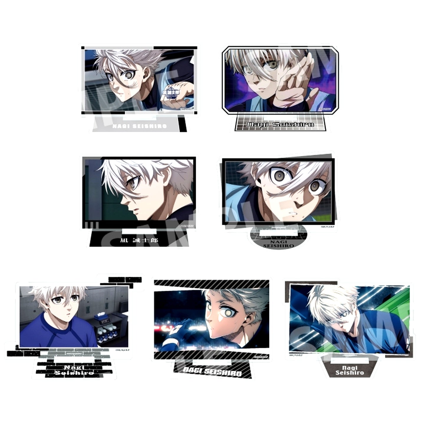Set of 7 Seishiro Nagi Blue Lock Dakesta Only Trading Acrylic Stand [USED]