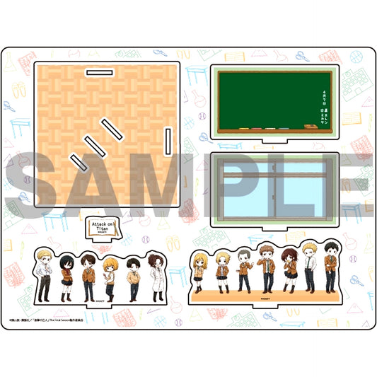 Group 01. Attack on Titan School Uniform Ver. GraffArt Illustration Acrylic Diorama [USED]