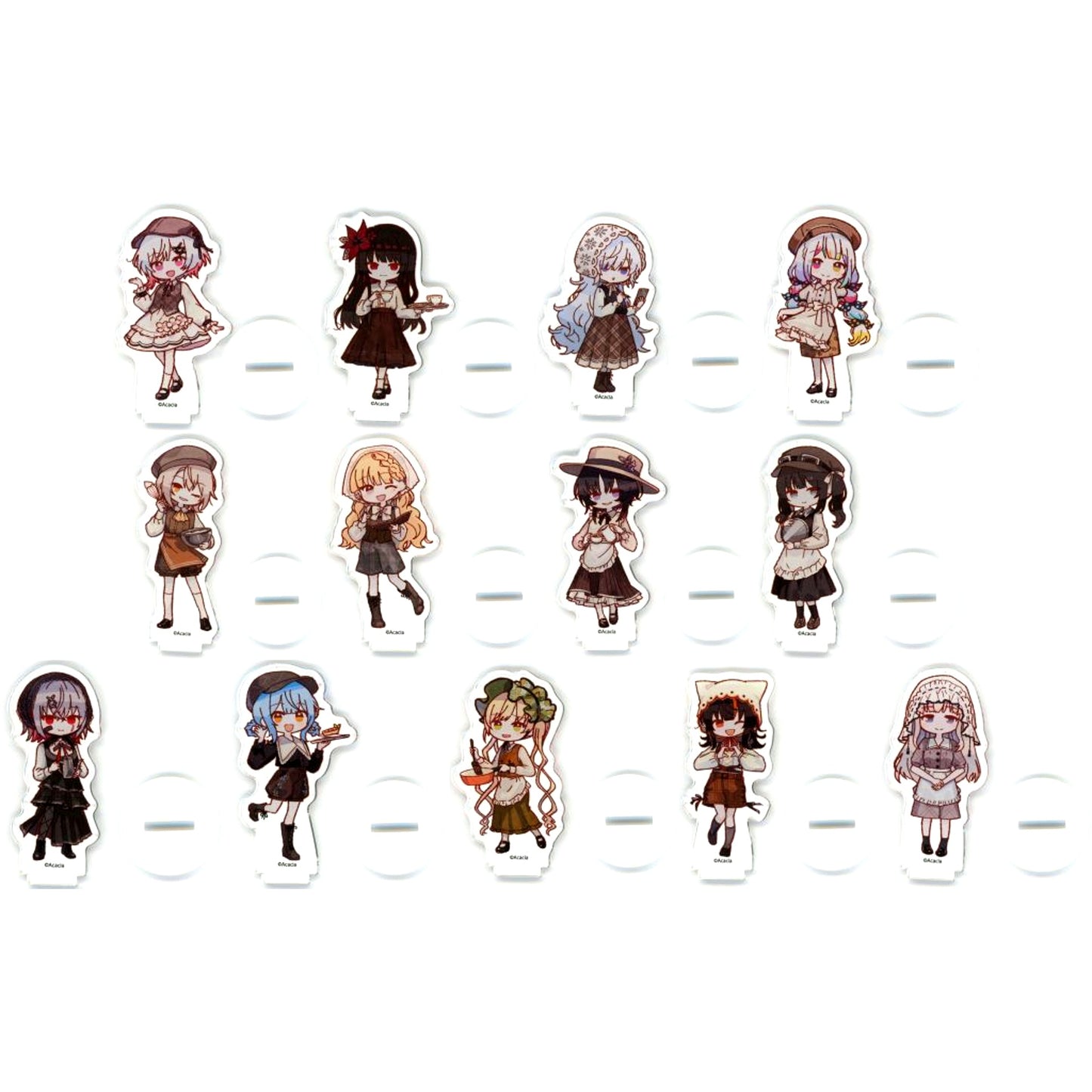Set of 13 Mahou Shoujo no Majo Saiban x ENOSHIMA TREASURE CAFE Acrylic Petit Stand [USED]