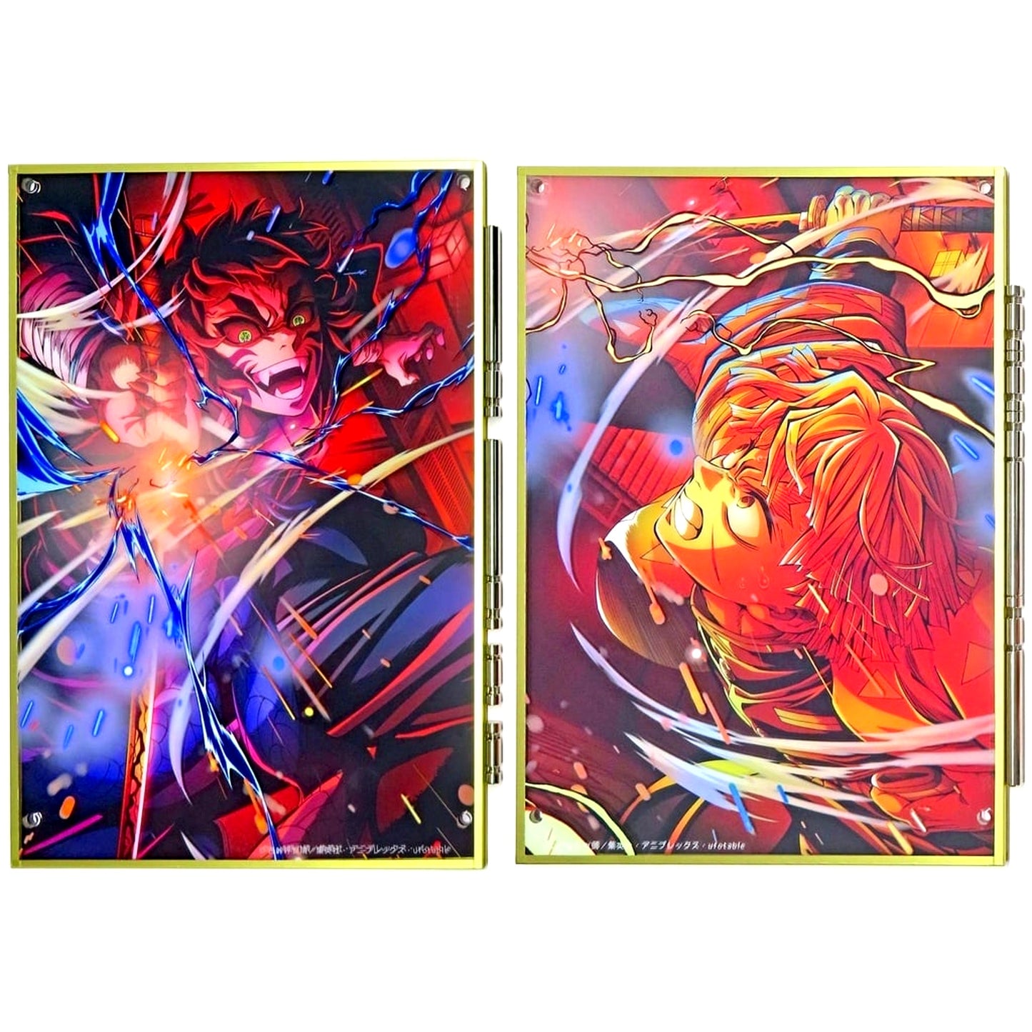 Set of 2 Big Layered Acrylic Panel Demon Slayer The Movie Infinity Castle Chapter 1 Akaza Returns 5th Key Visual Webshop Kuji Zenitsu vs Kaigaku A Prize [USED]