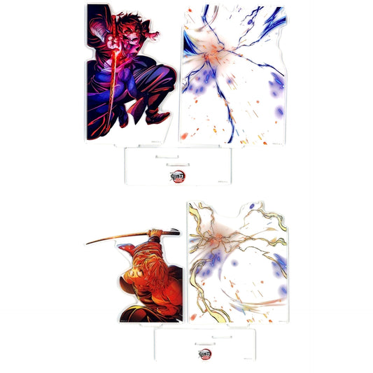 Set of 2 Layered Acrylic Stand Demon Slayer The Movie Infinity Castle Chapter 1 Akaza Returns 5th Key Visual Webshop Kuji Zenitsu vs Kaigaku B Prize [USED]