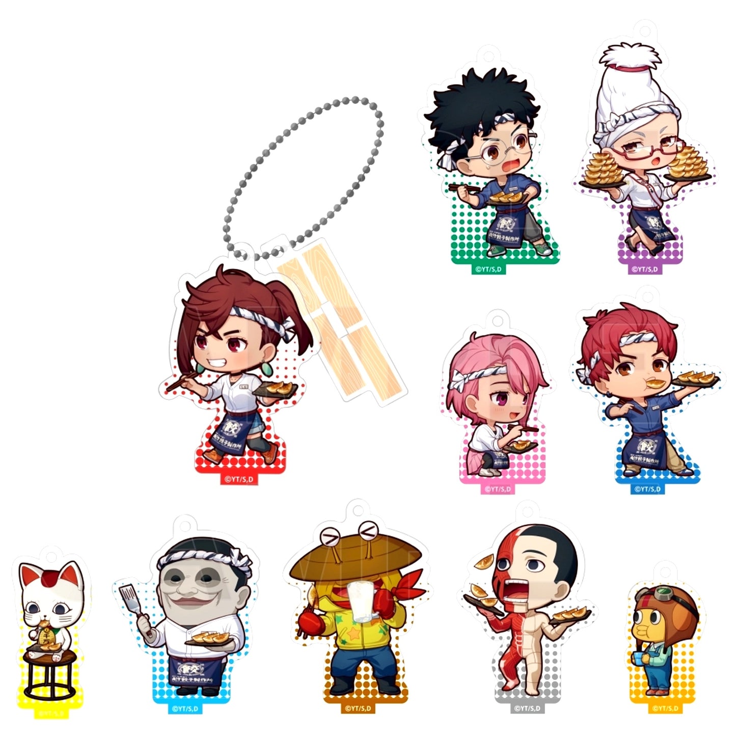 Set of 10 Dandadan x Nikuju Gyoza no Dandadan Trading Mini Character Acrylic Stand Charm Vol. 2 [USED]