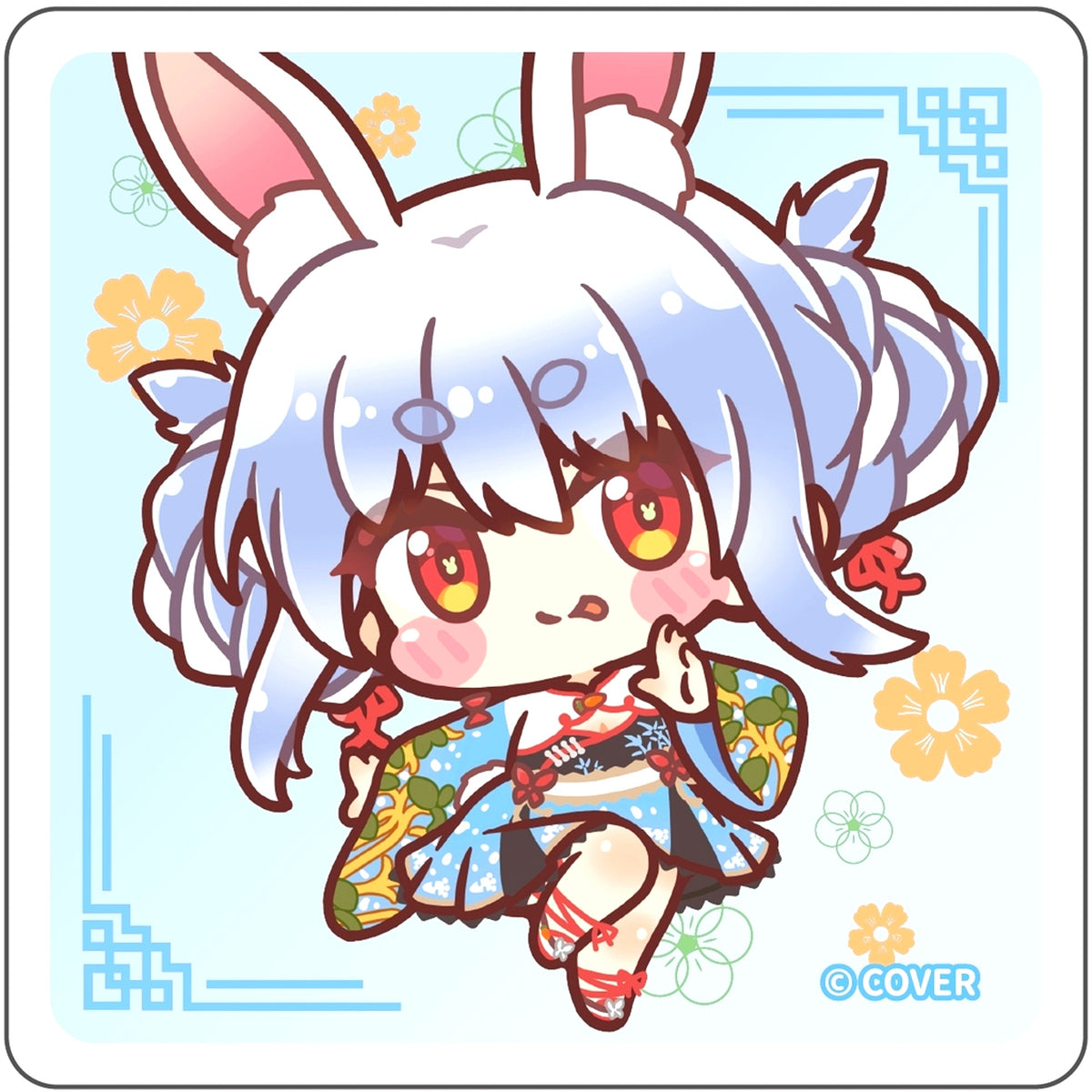 Usada Pekora Blue Ver. Trading Deformed Mini Acrylic Block Acrylic Item Virtual YouTuber Holo Live VTuber Let's Protect Her Voice Together Peko Campaign [USED]