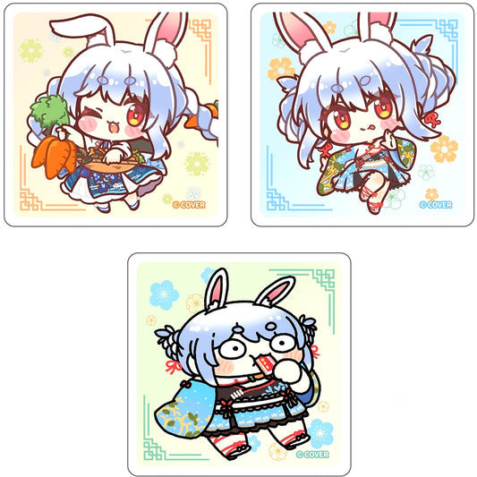 Set of 3 Usada Pekora Trading Deformed Mini Acrylic Block Acrylic Item Virtual YouTuber Holo Live VTuber Let's Protect Her Voice Together Peko Campaign [USED]
