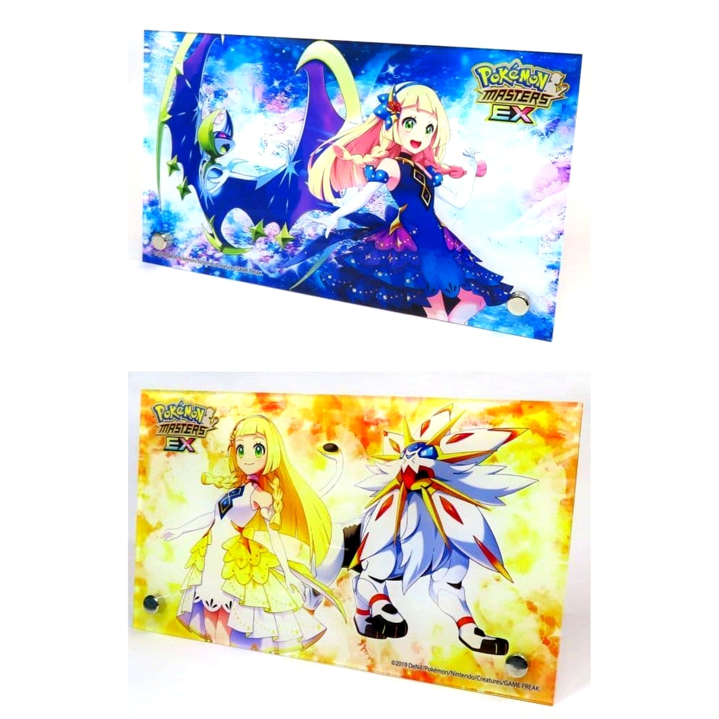 Lillie and Solgaleo / Lillie and Lunala Pokemon Masters EX Acrylic Stand 2 Types Set All-Out Lillie Campaign 5 Million Clears Reward Winning Prize Item [USED]