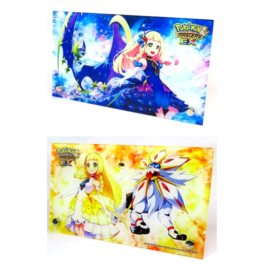 Lillie and Solgaleo / Lillie and Lunala Pokemon Masters EX Acrylic Stand 2 Types Set All-Out Lillie Campaign 5 Million Clears Reward Winning Prize Item [USED]