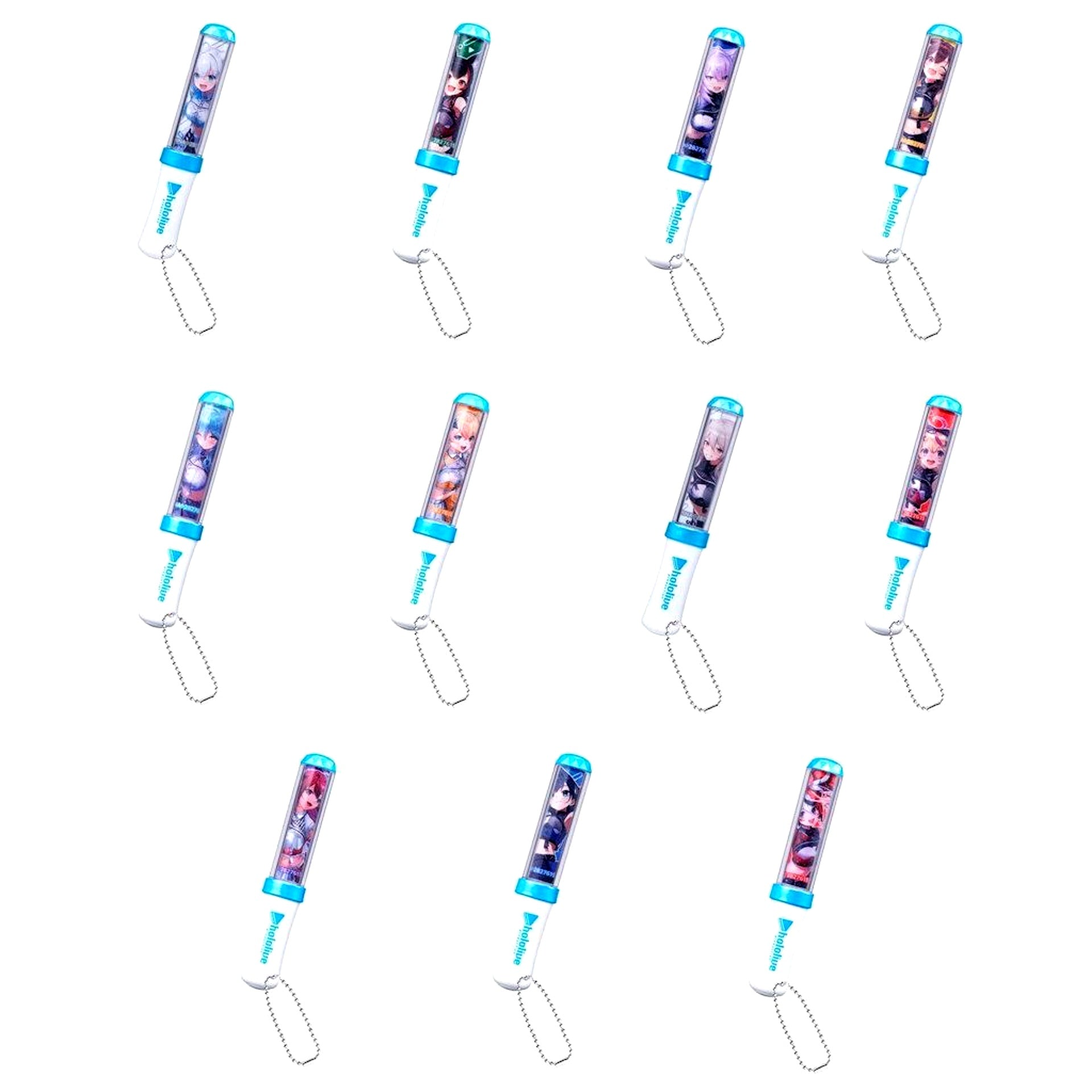 Set of 11 Virtual YouTuber Hololive Miniature Penlight Charm 2 [USED]