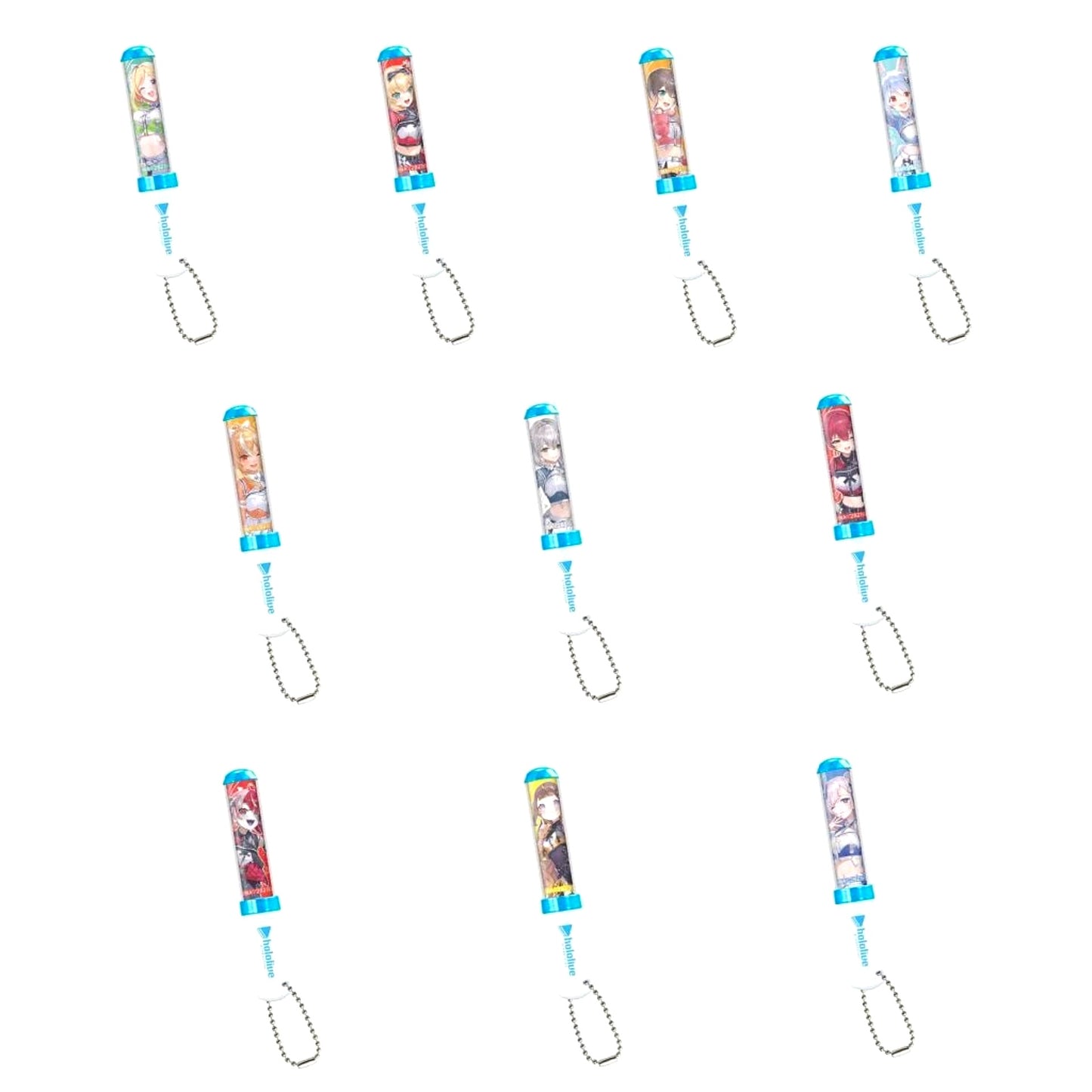 Set of 10 Virtual YouTuber hololive Miniature Penlight Charm 5 [USED]