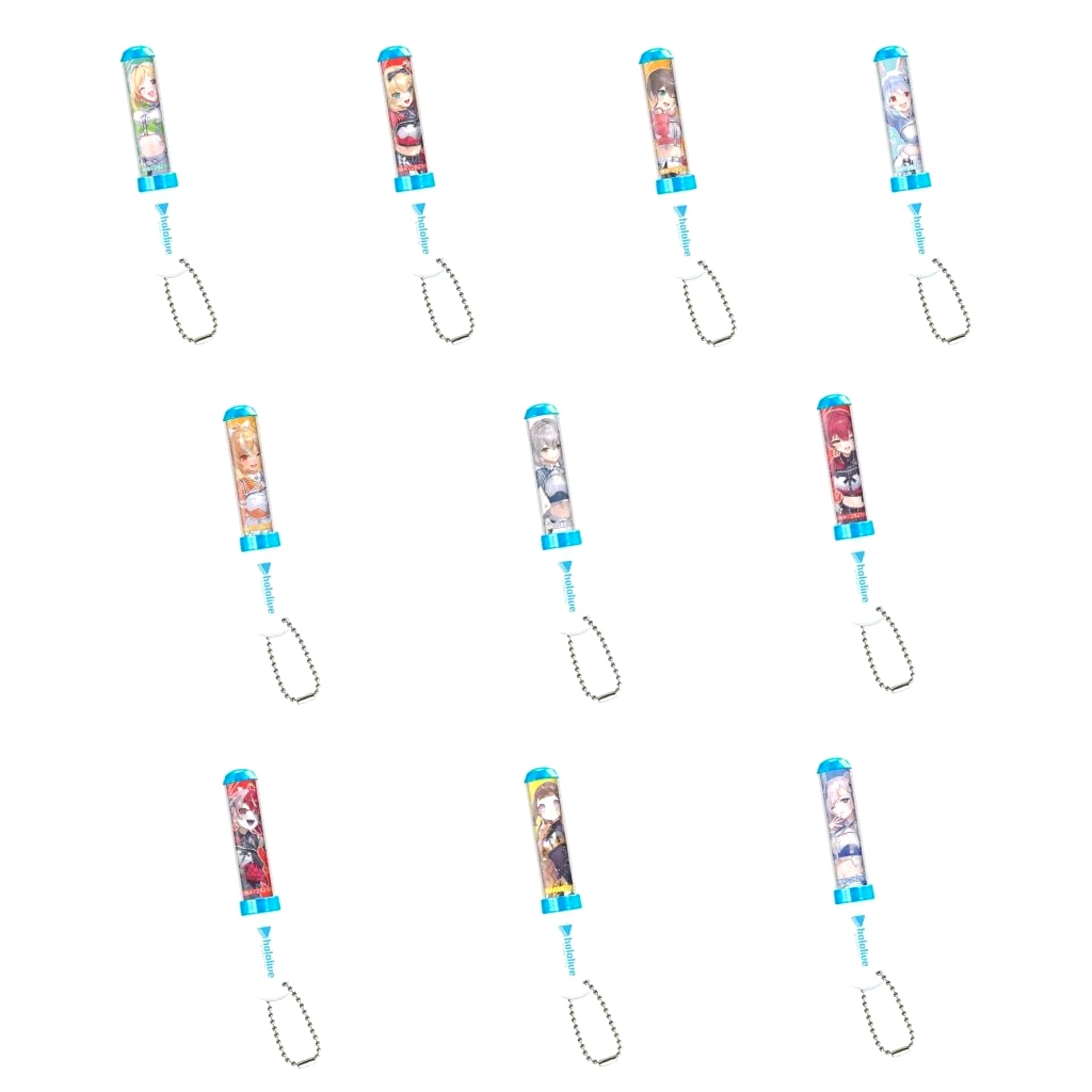 Set of 10 Virtual YouTuber hololive Miniature Penlight Charm 5 [USED]