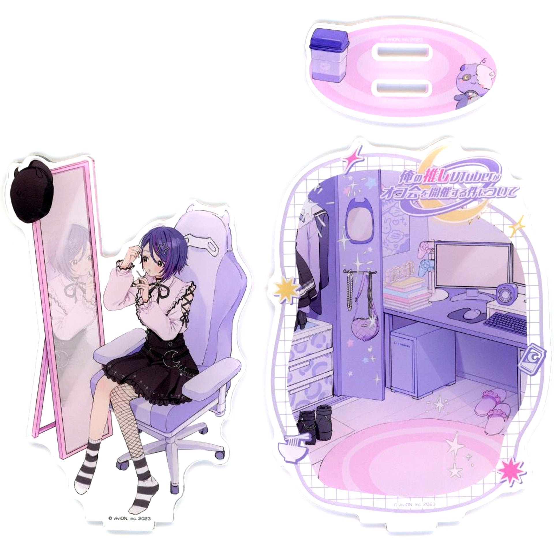 Otodama Tamako Aogiri High School Virtual YouTuber Acrylic Stand with Background Otodama Tamako 1st Event About My Oshi VTuber Holding an Offline Meeting [USED]