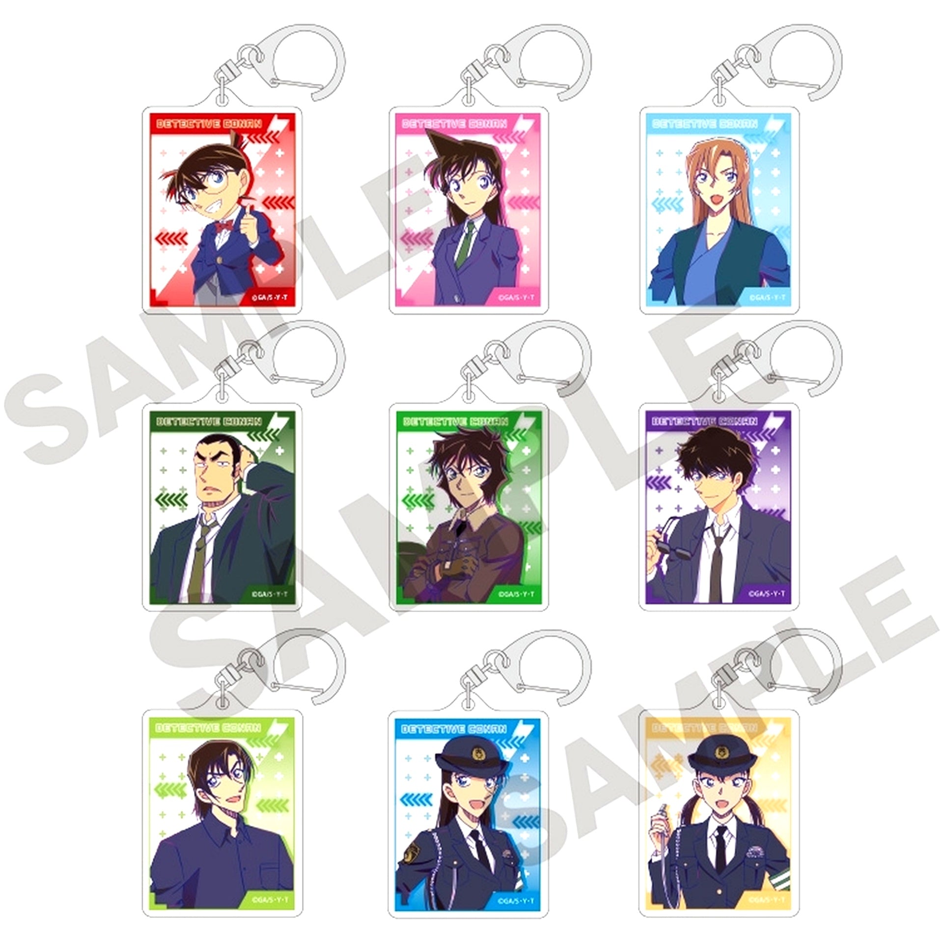 Set of 9 Detective Conan Trading Acrylic Keychain [USED]