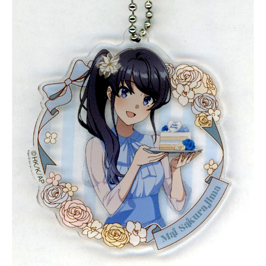 Mai Sakurajima Prize C-1 Cake Acrylic Keychain Kujibikido Rascal Does Not Dream of Santa Claus Mai Sakurajima Happy Birthday Kuji 2025 [USED]