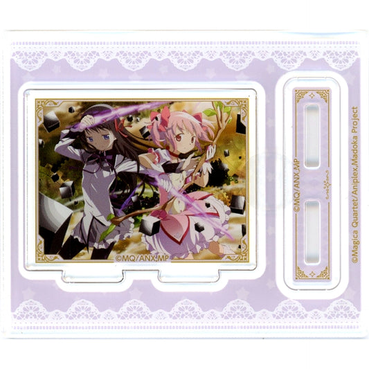 Madoka & Homura C-5 Prize Puella Magi Madoka Magica Series Kujibikido Online Kuji Vol. 2 Mini Acrylic Stand [USED]